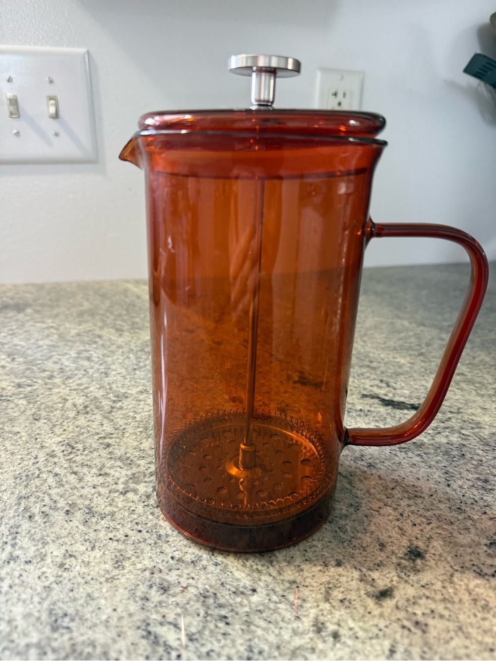Amber French Press Coffee Maker - Glass Coffee Press
